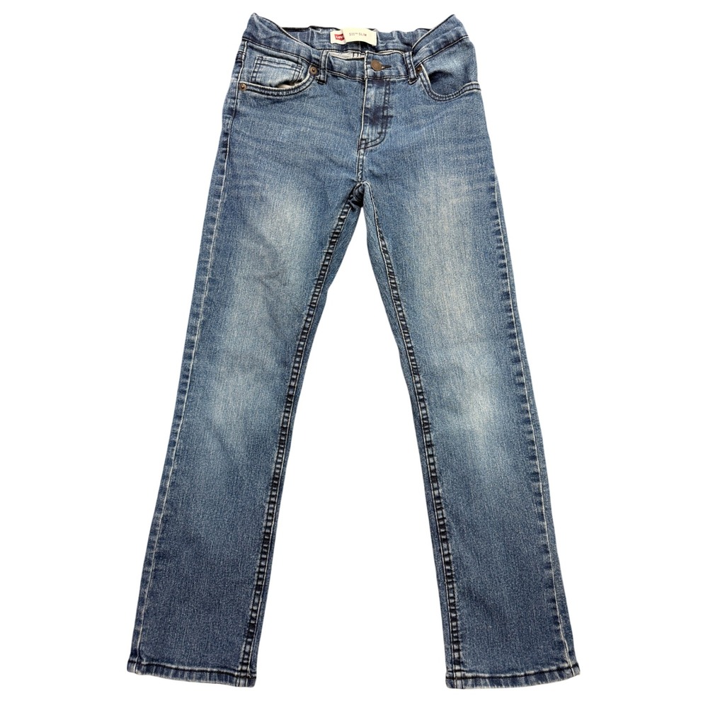 Levis 511 Slim Jeans Boys Size 12 Reg 26x26 Blue Denim Stretch Adjustable Waist